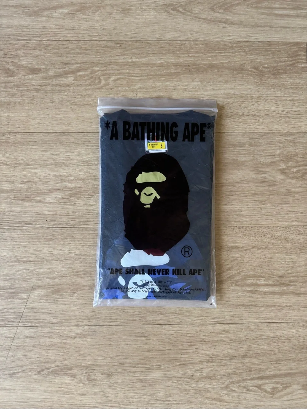 Black with Blue camo Bape shirt new with tags